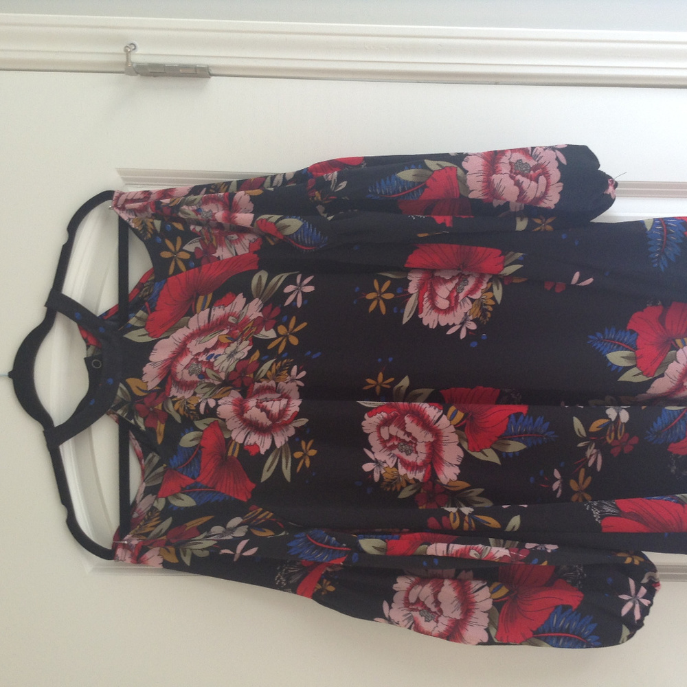 Umgee cold shoulder dress with bell sleeves